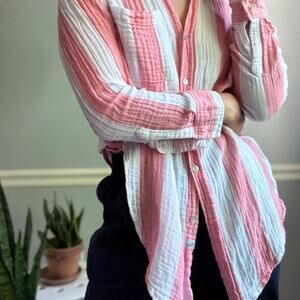 Rails Jaylin Playa Stripe gauze button up